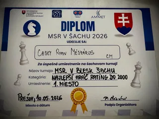 10.05.2026 - Majstrovstvá SR v bleskovom šachu jednotlivcov 2026