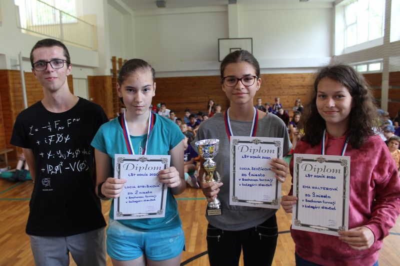 Trojica najúspešnejších hráčok kategórie dievčat, vrátane striebornej Lucky a bronzovej Emky 583