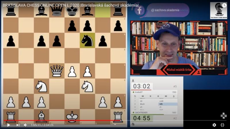 Jedna z Maťových partií sa dostala aj na komentovaný livestream 048