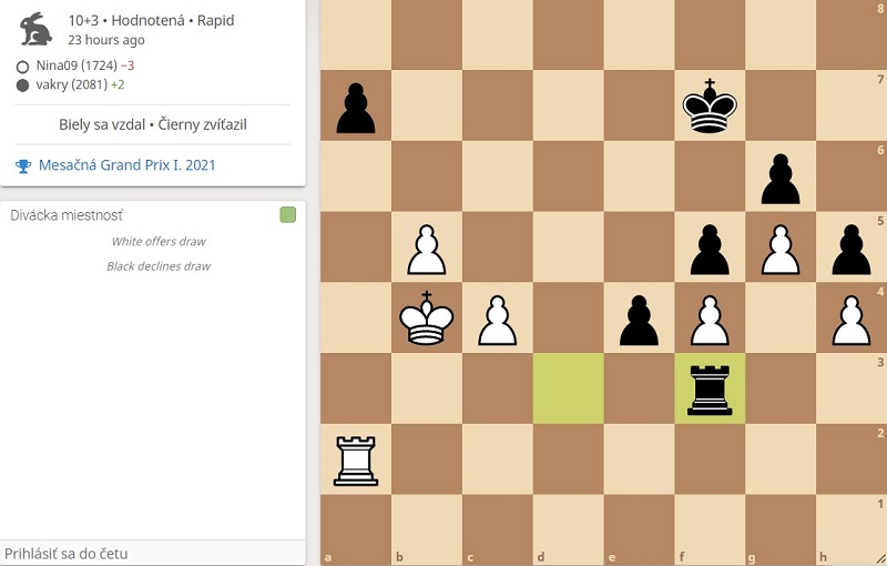 Ninka bola v záverečnej partii krok od výhry. "Jasné" 1.Vxa7+ však neprišlo... 177