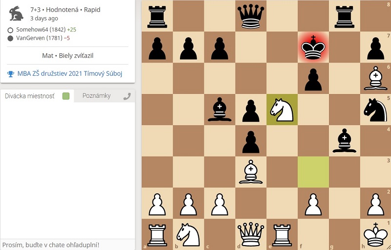 Druhý zápas Samka s Riškom. Zadanie je opäť rovnaké: Čierny na ťahu vyhrá. Ako? 235