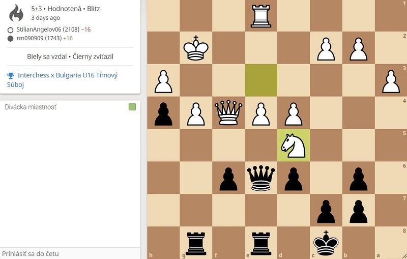 Nájdete za čierneho víťazný ťah? Ryan ním rozhodol partiu. 275