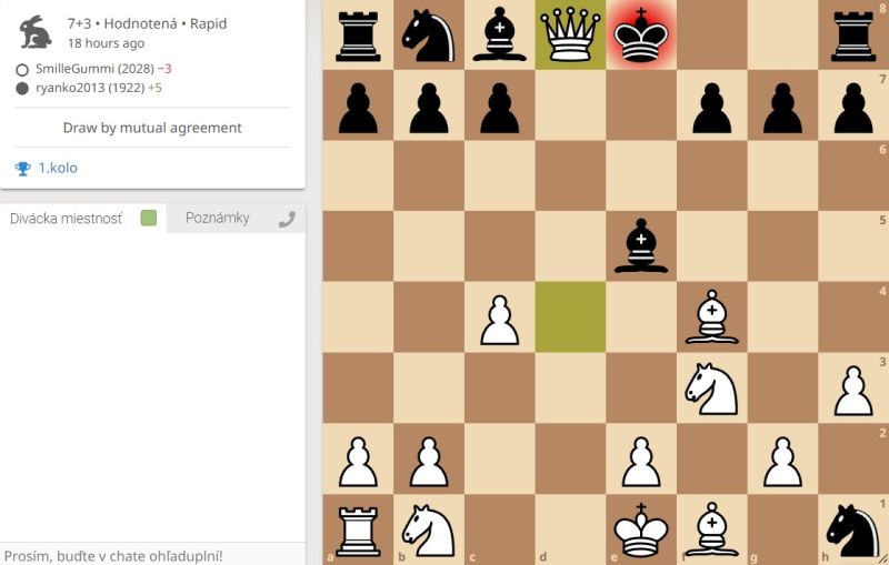 Záverečná pozícia "finále" alias krátka partia s nepochopiteľným priebehom 111