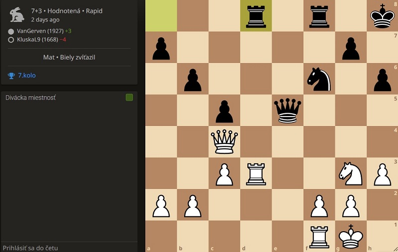 Jeden z dôležitých okamihov partie. Ako bielymi začať realizáciu materiálnej prevahy? 214