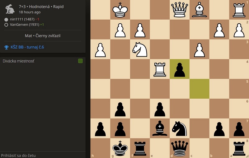 V treťom kole opäť zbytočný mečbal súperky. Po jednoduchom 1.Vxd4 by väzbu čierny jazdec nerozchodil 301